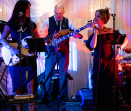 Live band performing at wedding reception